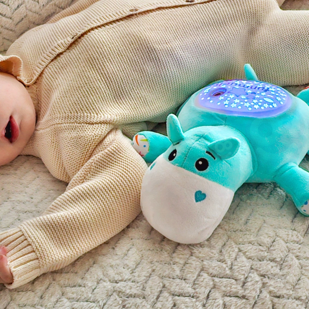 Minkštas žaislas projektorius 2-in-1 WOOPIE BABY Hippo-Miegui, Migdukai ir karuselės, Miego žaislai-e-vaikas