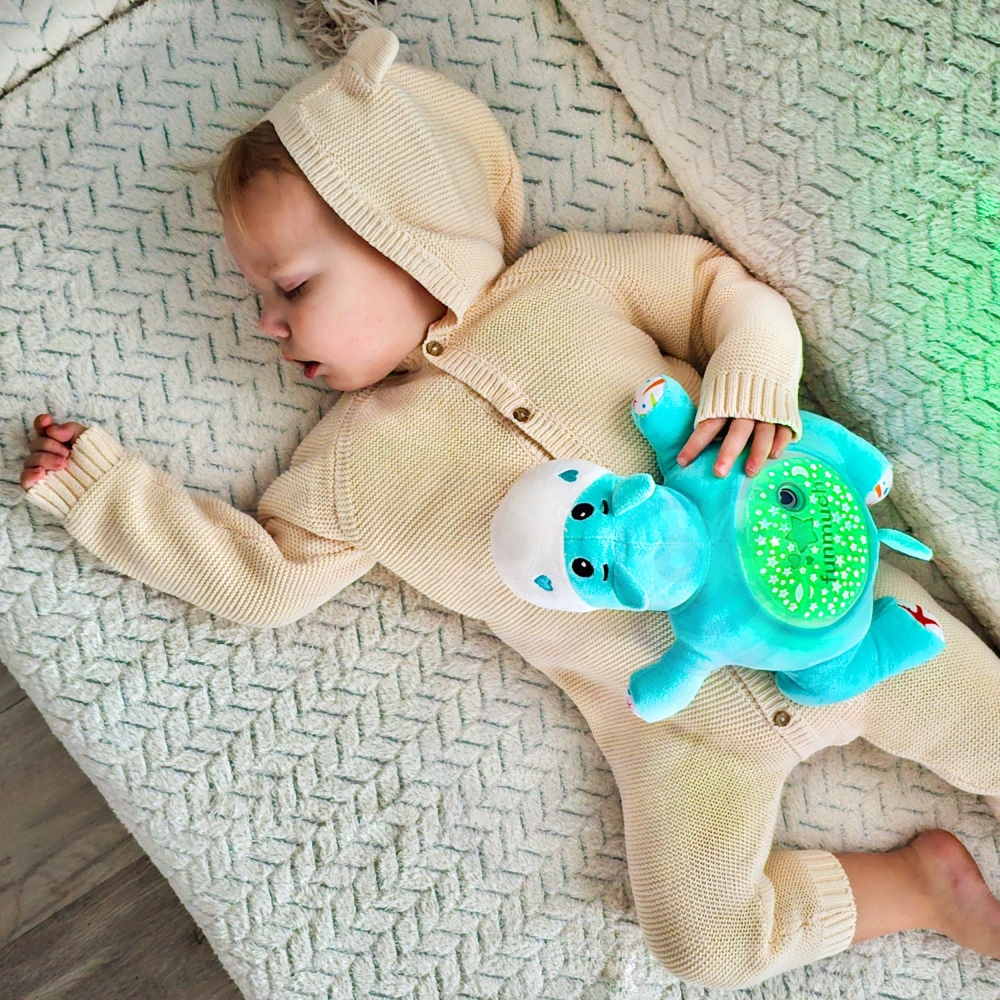 Minkštas žaislas projektorius 2-in-1 WOOPIE BABY Hippo-Miegui, Migdukai ir karuselės, Miego žaislai-e-vaikas