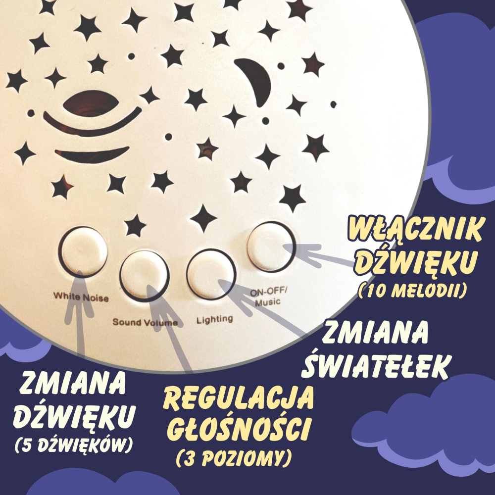 Pliušinis miego projektorius WOOPIE BABY 2in1 Teddy - 10 lopšinių-Miegui, Žaislai, Migdukai ir karuselės, Kūdikiams, Miego žaisl