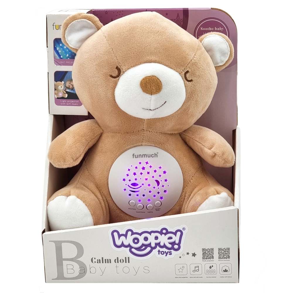 Pliušinis miego projektorius WOOPIE BABY 2in1 Teddy - 10 lopšinių-Miegui, Žaislai, Migdukai ir karuselės, Kūdikiams, Miego žaisl