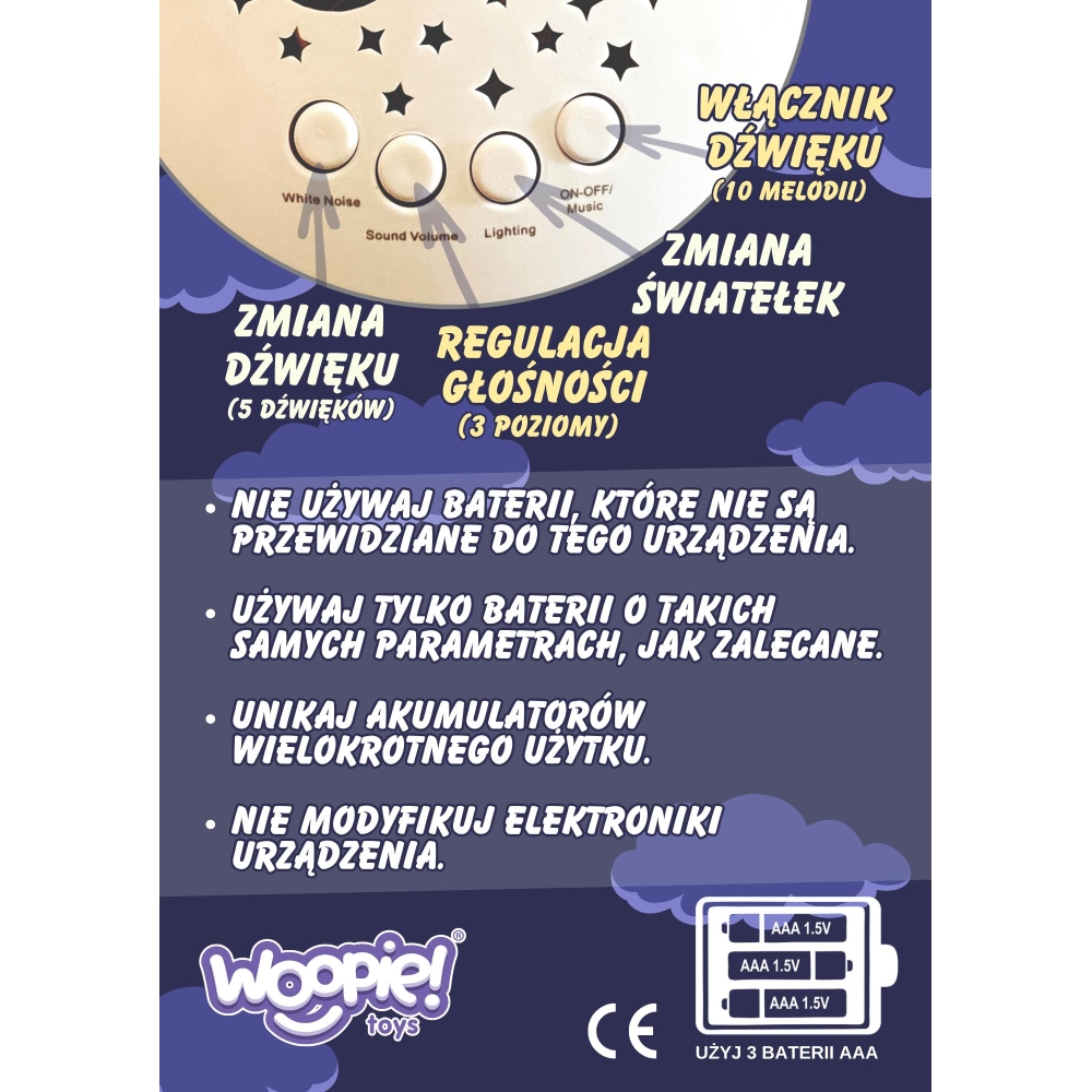 Pliušinis miego projektorius WOOPIE BABY 2in1 Teddy - 10 lopšinių-Miegui, Žaislai, Migdukai ir karuselės, Kūdikiams, Miego žaisl