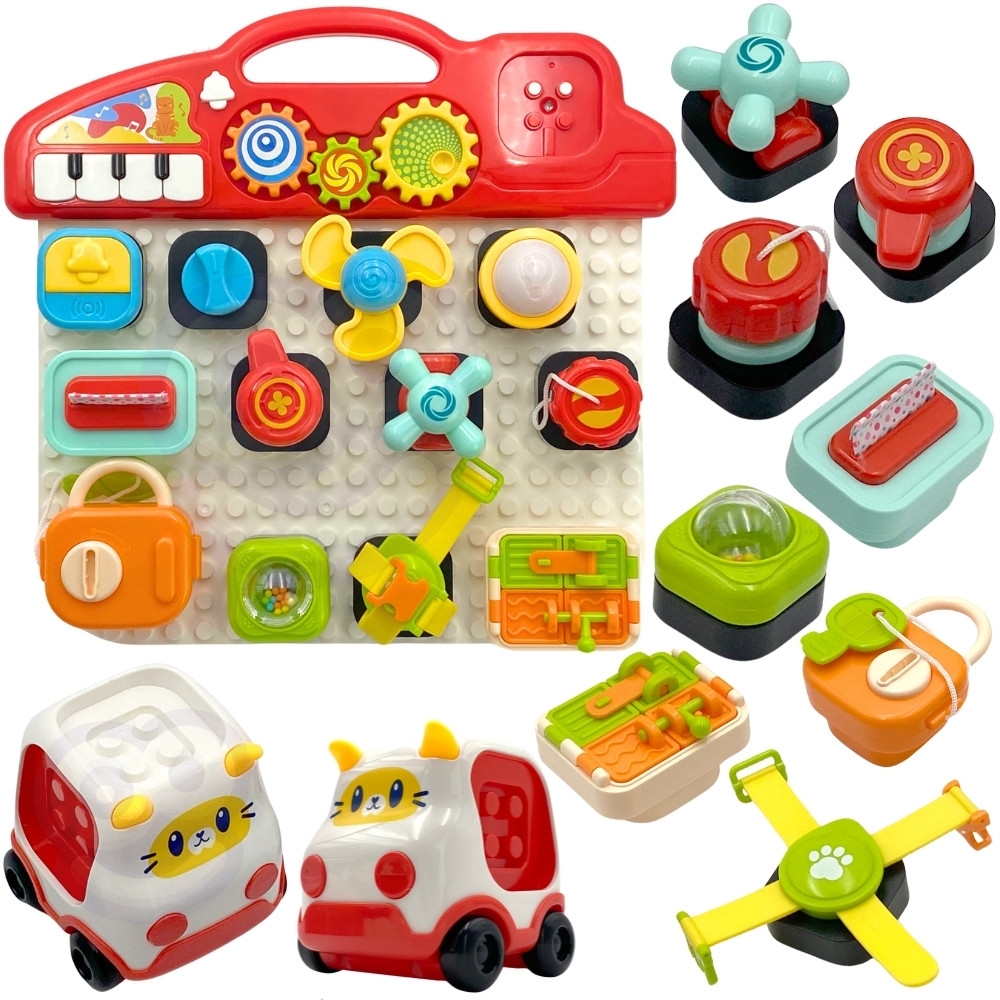 Edukacinė lenta WOOPIE BABY Montessori Colorful Activity Panel-Žaislai, Kūdikiams, Žaislai mažyliams (iki 4 m.