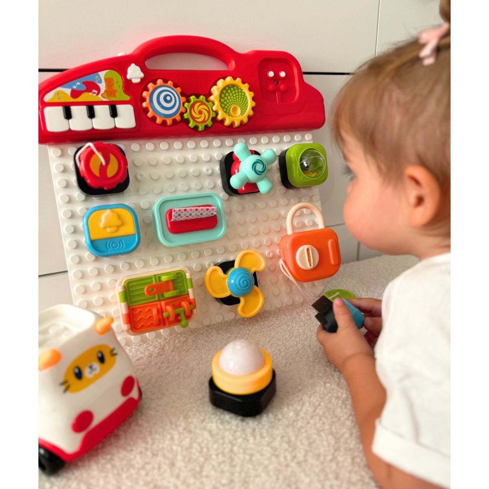 Edukacinė lenta WOOPIE BABY Montessori Colorful Activity Panel-Žaislai, Kūdikiams, Žaislai mažyliams (iki 4 m.