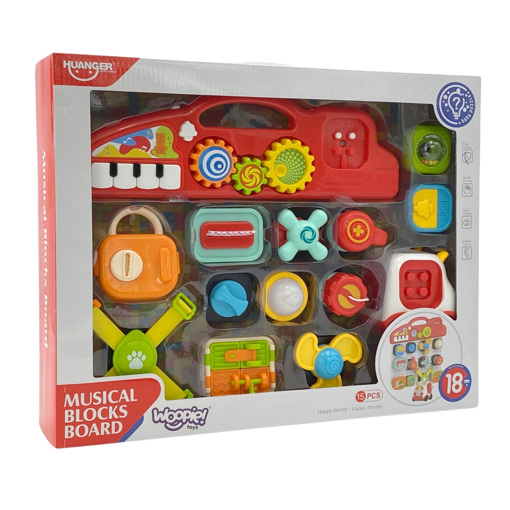 Edukacinė lenta WOOPIE BABY Montessori Colorful Activity Panel-Žaislai, Kūdikiams, Žaislai mažyliams (iki 4 m.