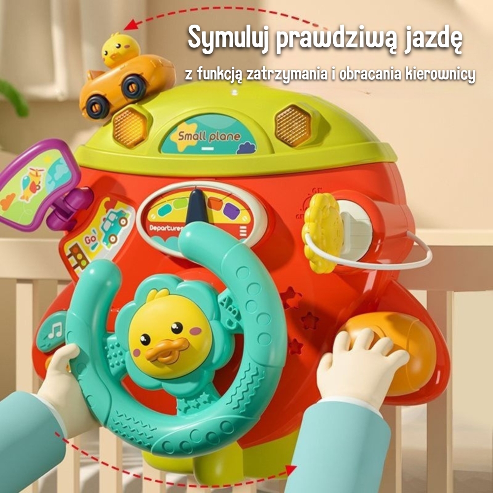 WOOPIE BABY Interactive Steering Wheel Airplane Vehicle for Crib Stroller Effects 18m+