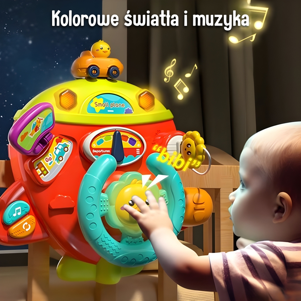 Interaktyvus lėktuvo formos vairas WOOPIE BABY nuo 18 mėn.-Žaislai, Kūdikiams, Žaislai mažyliams (iki 4 m.