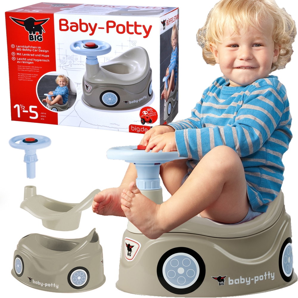 Naktipuodis su vairu BIG New Bobby Car, pilkas-Priežiūrai, Naktipuodžiai, laipteliai-e-vaikas