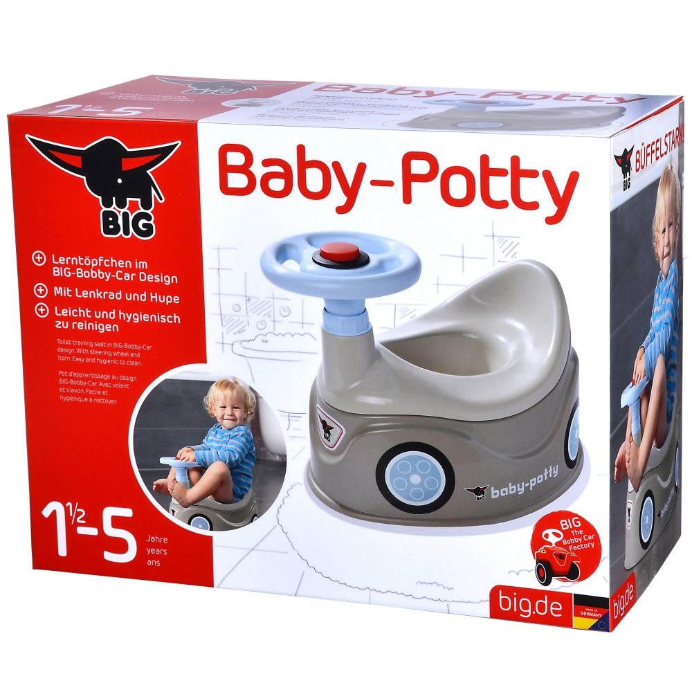 Naktipuodis su vairu BIG New Bobby Car, pilkas-Priežiūrai, Naktipuodžiai, laipteliai-e-vaikas