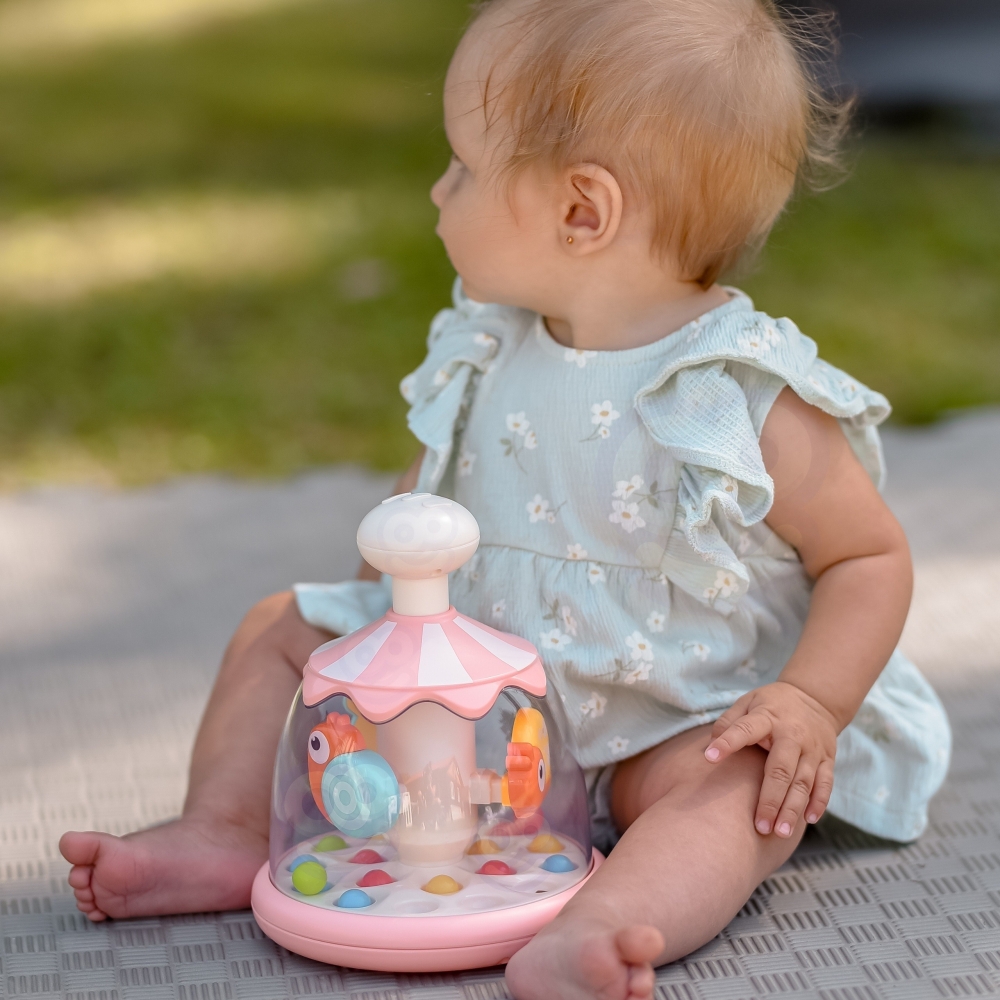 Spalvinga gyvūnų karuselė WOOPIE BABY, rožinė-Žaislai, Kūdikiams, Žaislai mažyliams (iki 4 m.