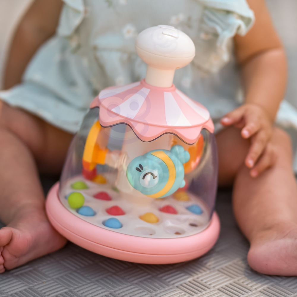 Spalvinga gyvūnų karuselė WOOPIE BABY, rožinė-Žaislai, Kūdikiams, Žaislai mažyliams (iki 4 m.