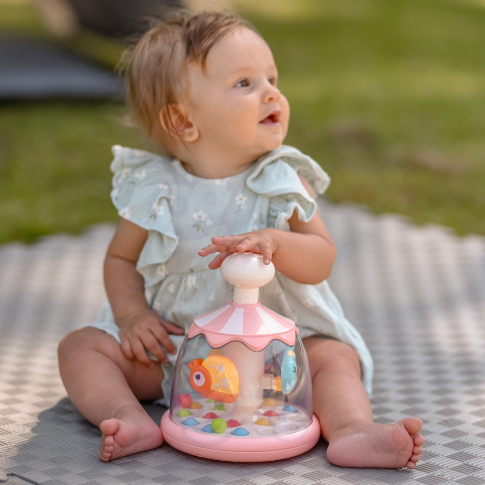 Spalvinga gyvūnų karuselė WOOPIE BABY, rožinė-Žaislai, Kūdikiams, Žaislai mažyliams (iki 4 m.