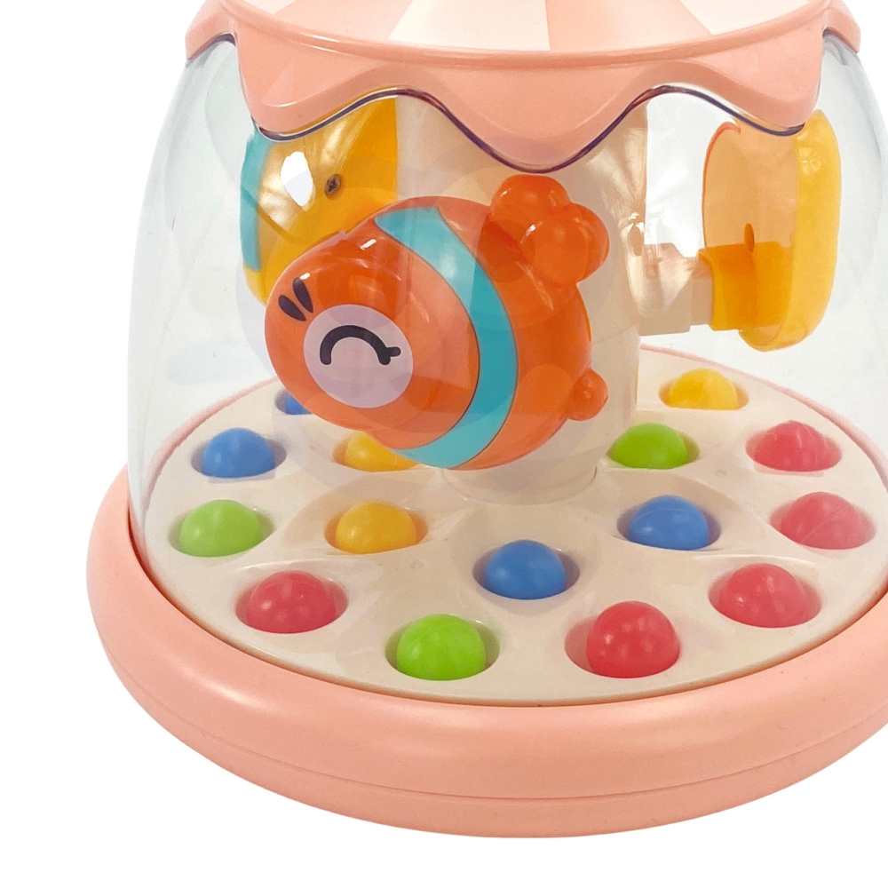Spalvinga gyvūnų karuselė WOOPIE BABY, rožinė-Žaislai, Kūdikiams, Žaislai mažyliams (iki 4 m.
