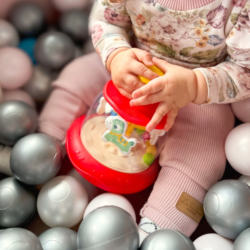 Spalvinga arkliukų karuselė WOOPIE BABY, raudona-Žaislai, Kūdikiams, Žaislai mažyliams (iki 4 m.