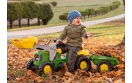 Rolly Toys RollyKid  John Deere Traktor na Pedały z Łyżką i Przyczepą - Zielony
