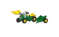 Rolly Toys RollyKid  John Deere Traktor na Pedały z Łyżką i Przyczepą - Zielony