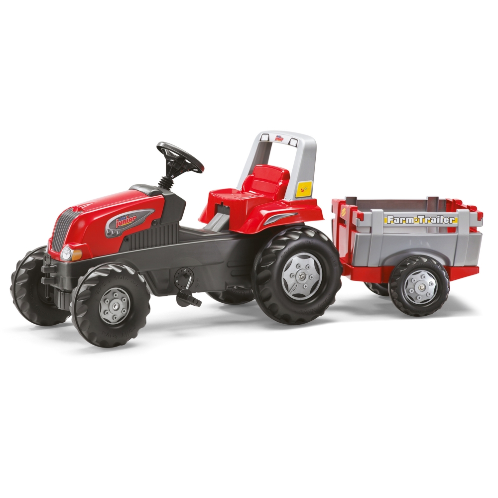 Pedalinis traktoriukas su priekaba Rolly Toys RollyJunior RT Junior 3-8 metų iki 50 kg-Judėjimui, Minami traktoriai ir jų prieda