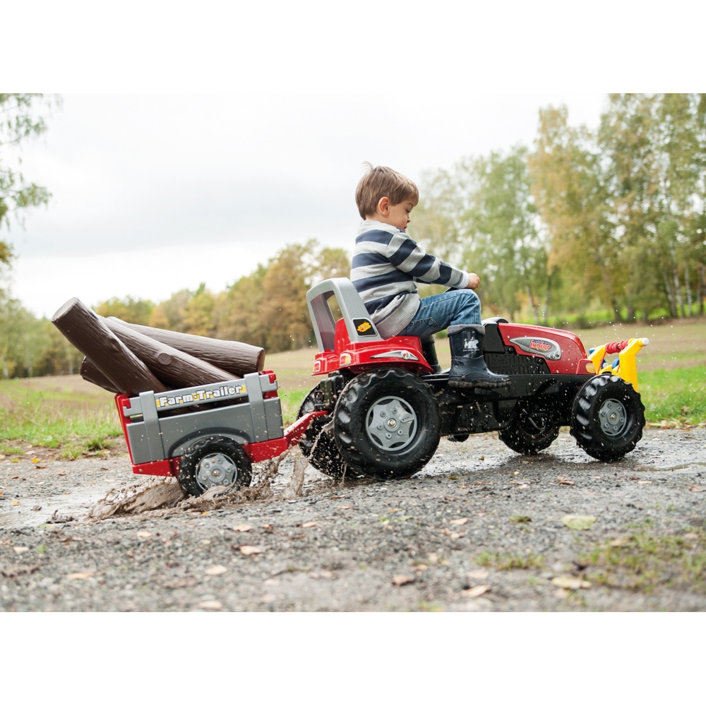 Pedalinis traktoriukas su priekaba Rolly Toys RollyJunior RT Junior 3-8 metų iki 50 kg-Judėjimui, Minami traktoriai ir jų prieda