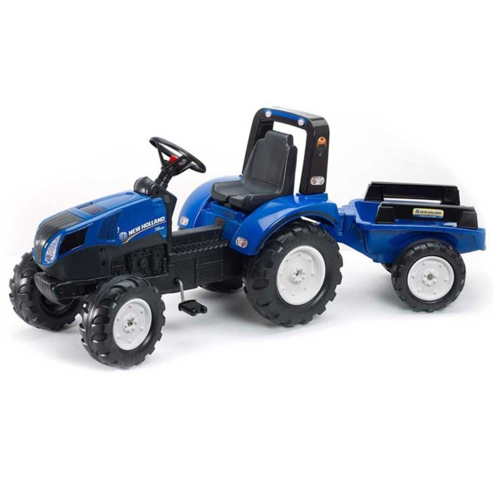 Pedalinis traktorius FALK New Holland Large su priekaba nuo 3 metų-Judėjimui, Minami traktoriai ir jų priedai-e-vaikas