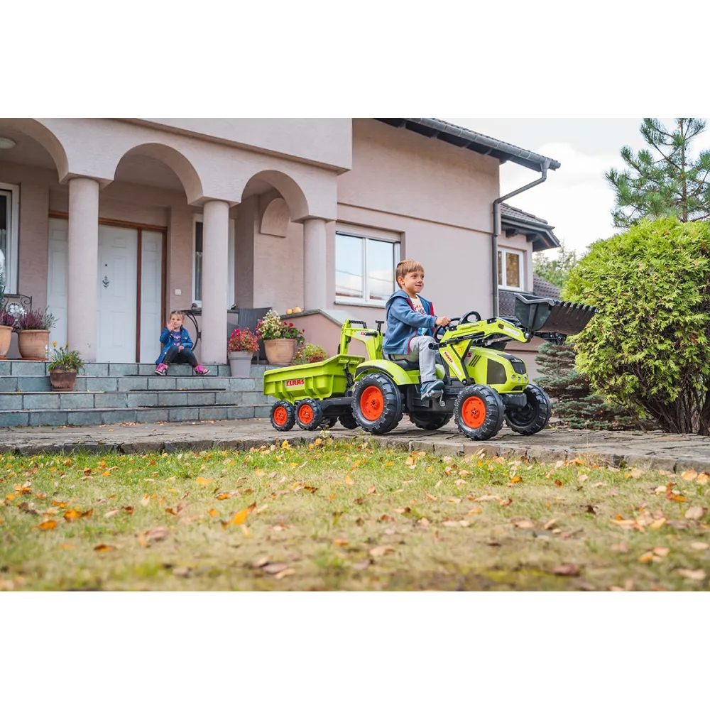 FALK CLAAS Pedal Tractor with Trailer, Bucket and Dozer from 3 Years