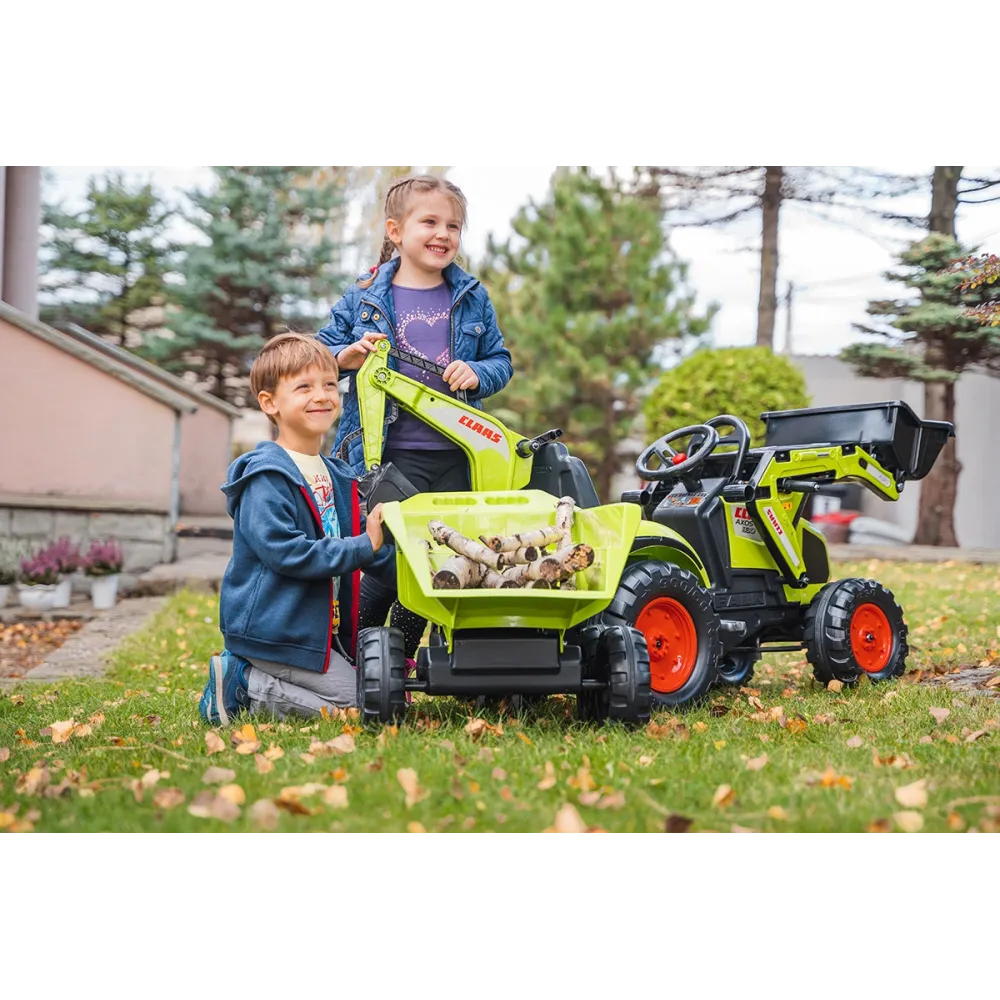 FALK CLAAS Pedal Tractor with Trailer, Bucket and Dozer from 3 Years