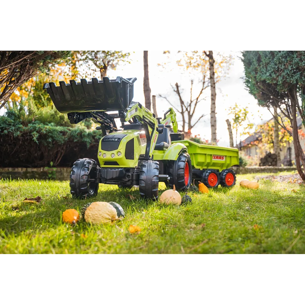FALK CLAAS Pedal Tractor with Trailer, Bucket and Dozer from 3 Years