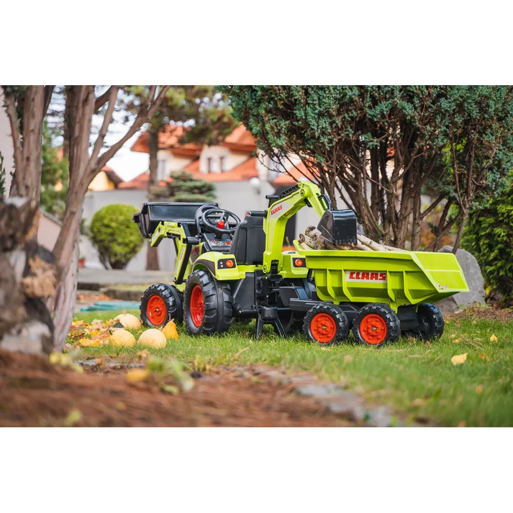 FALK CLAAS Pedal Tractor with Trailer, Bucket and Dozer from 3 Years