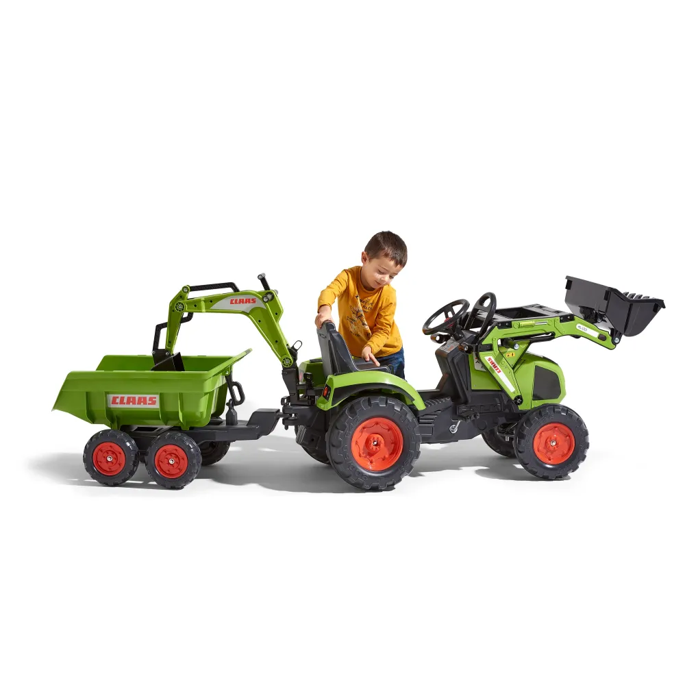 FALK CLAAS Pedal Tractor with Trailer, Bucket and Dozer from 3 Years