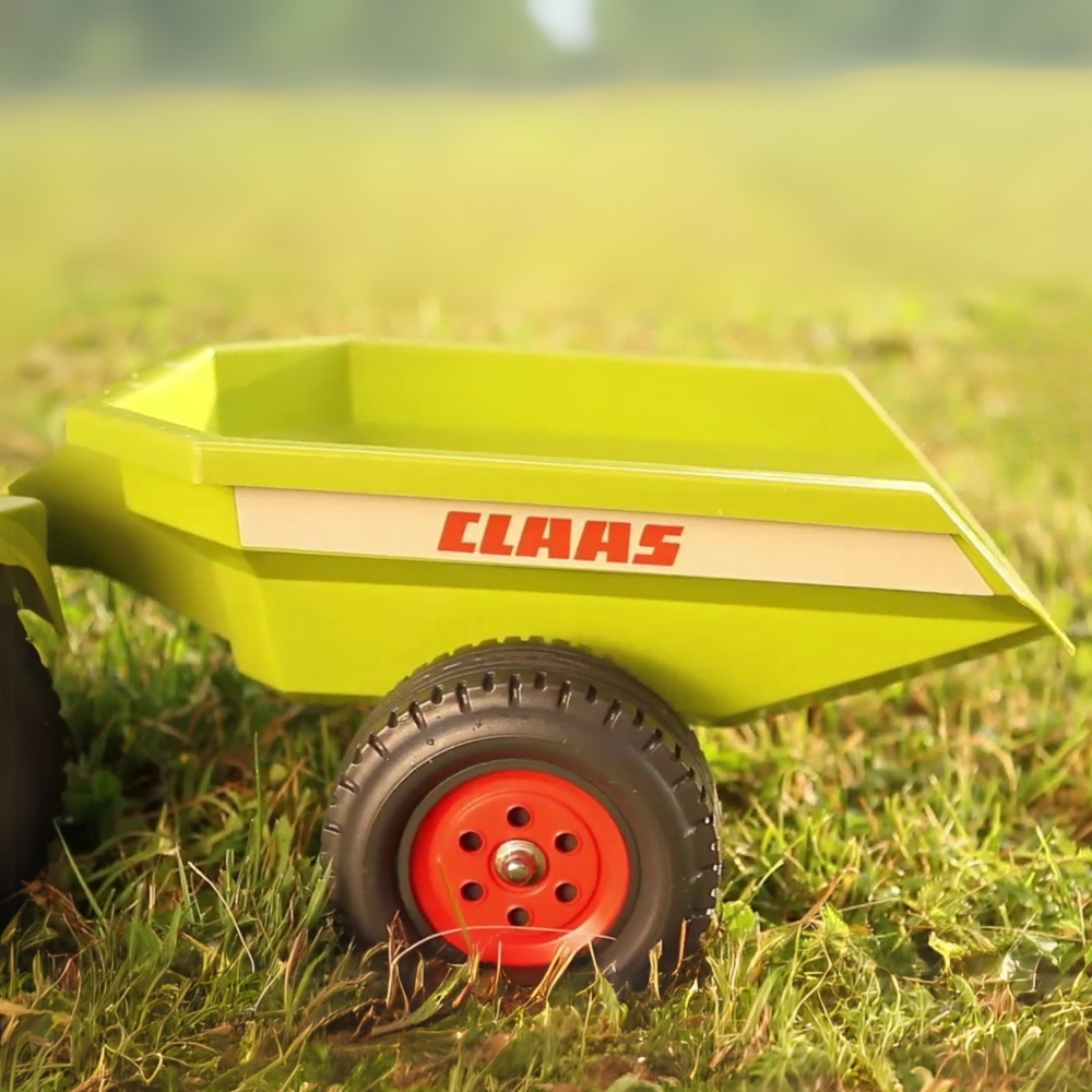 Paspiriamas traktorius su priekaba FALK Baby Claas Axos 310, žalias, nuo 1 metų-Judėjimui, Paspiriamosios mašinėlės ir jų prieda
