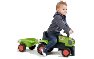 Paspiriamas traktorius su priekaba FALK Baby Claas Axos 310, žalias, nuo 1 metų-Judėjimui, Paspiriamosios mašinėlės ir jų prieda