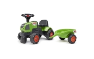 Paspiriamas traktorius su priekaba FALK Baby Claas Axos 310, žalias, nuo 1 metų-Judėjimui, Paspiriamosios mašinėlės ir jų prieda