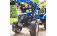 FALK Traktorek New Holland na Pedały Niebieski z Przyczepką od 3 Lat