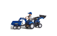 FALK Traktorek New Holland na Pedały Niebieski z Przyczepką od 3 Lat