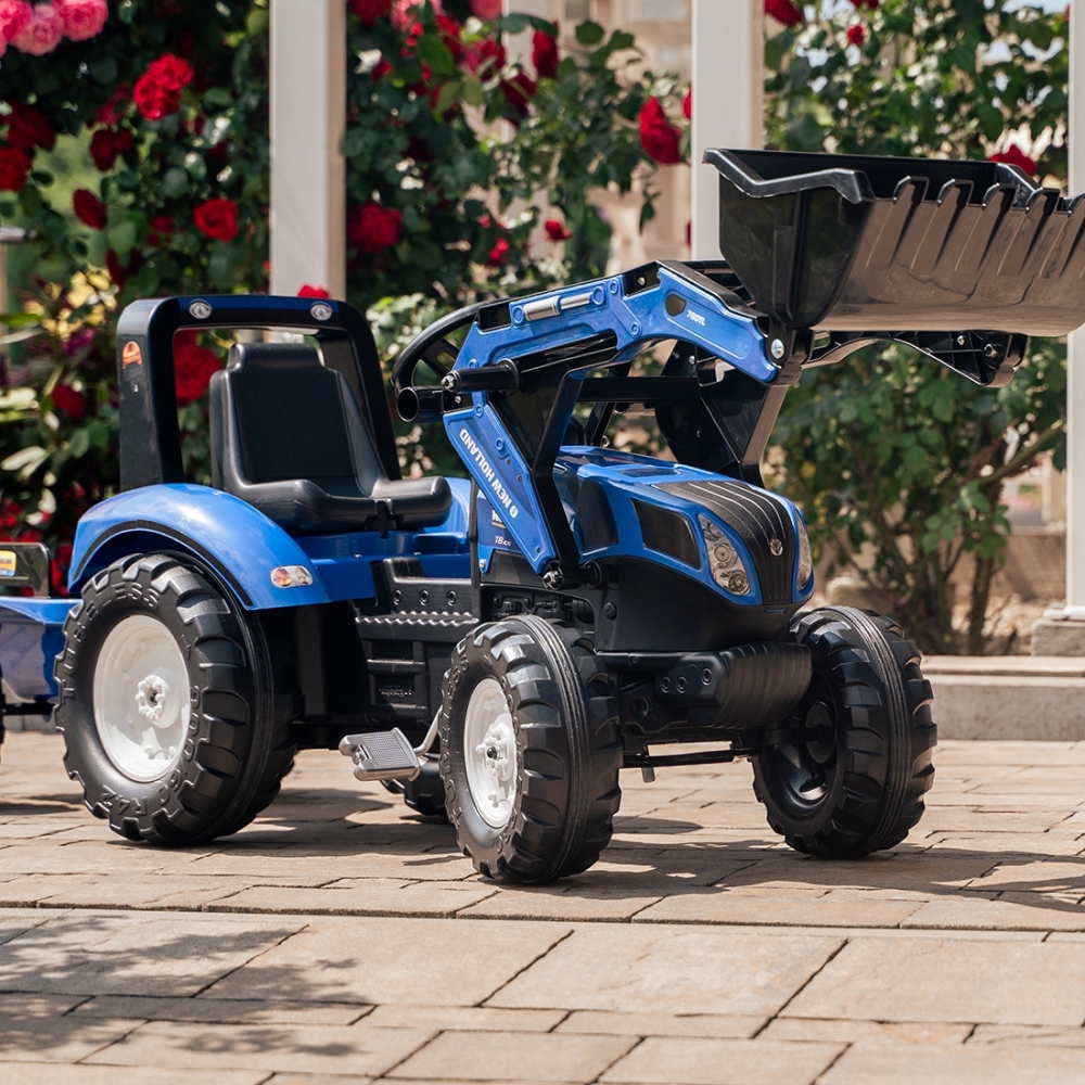 Pedalinis traktorius su priekaba FALK New Holland Blue nuo 3 metų-Judėjimui, Minami traktoriai ir jų priedai-e-vaikas