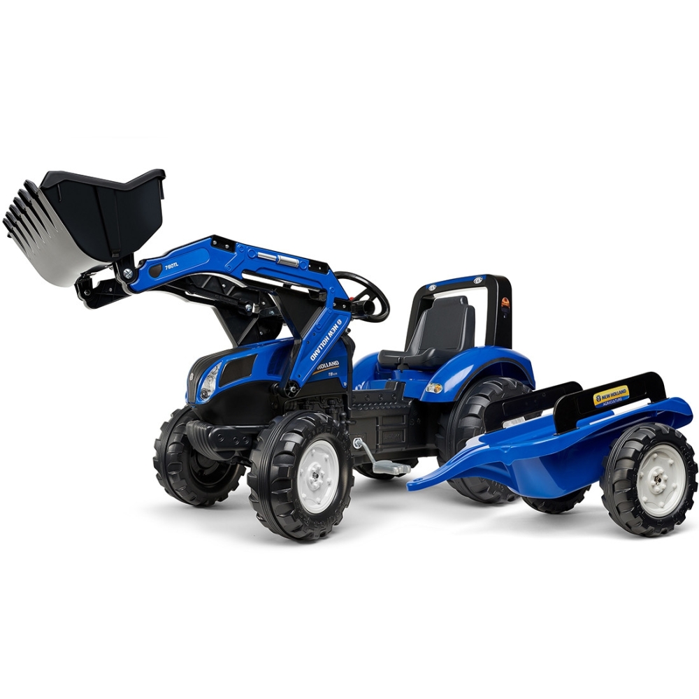 Pedalinis traktorius su priekaba FALK New Holland Blue nuo 3 metų-Judėjimui, Minami traktoriai ir jų priedai-e-vaikas