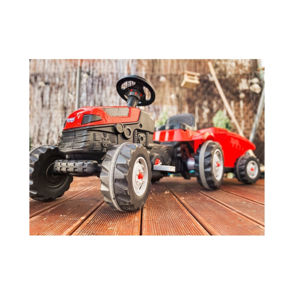 WOOPIE Farmer GoTrac MAXI Pedal Tractor with Silent Wheel Trailer 