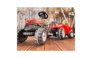 „WOOPIE Farmer GoTrac MAXI“ pedalinis traktorius su tyliu ratiniu priekaba					
