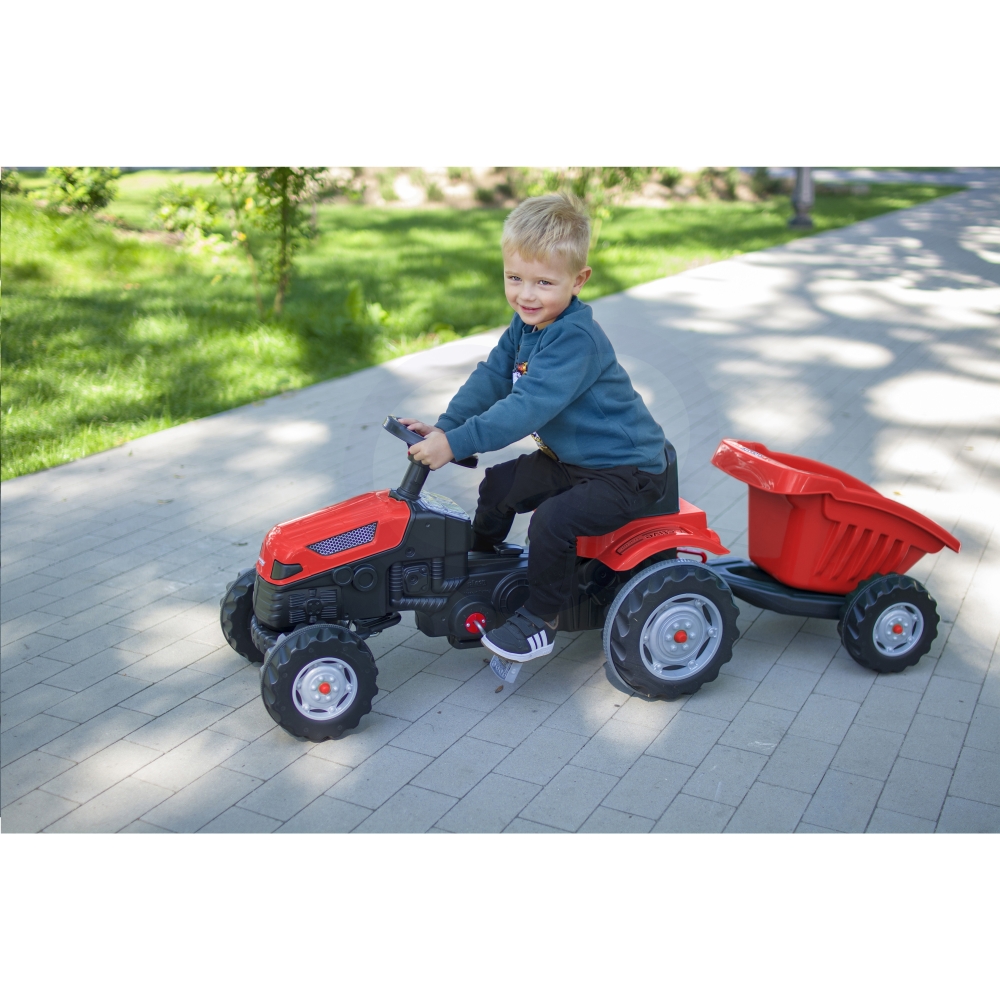 WOOPIE Farmer GoTrac MAXI Pedal Tractor with Silent Wheel Trailer 