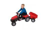 „WOOPIE Farmer GoTrac MAXI“ pedalinis traktorius su tyliu ratiniu priekaba					