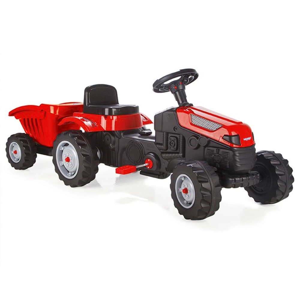 WOOPIE Farmer GoTrac MAXI Pedal Tractor with Silent Wheel Trailer 