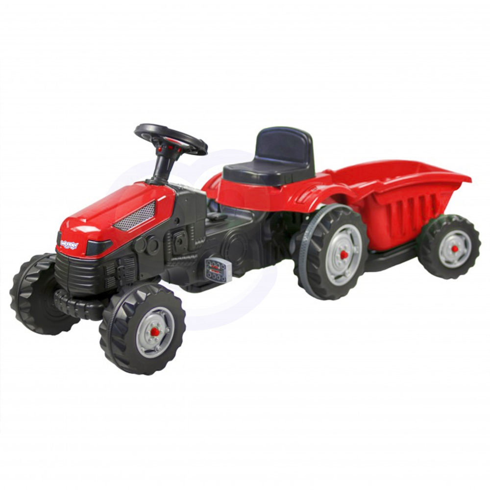 WOOPIE Farmer GoTrac MAXI Pedal Tractor with Silent Wheel Trailer 