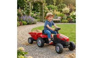 Pedalinis traktorius su priekaba WOOPIE Farmer GoTrac MAXI, raudonas-Judėjimui, Minami traktoriai ir jų priedai-e-vaikas