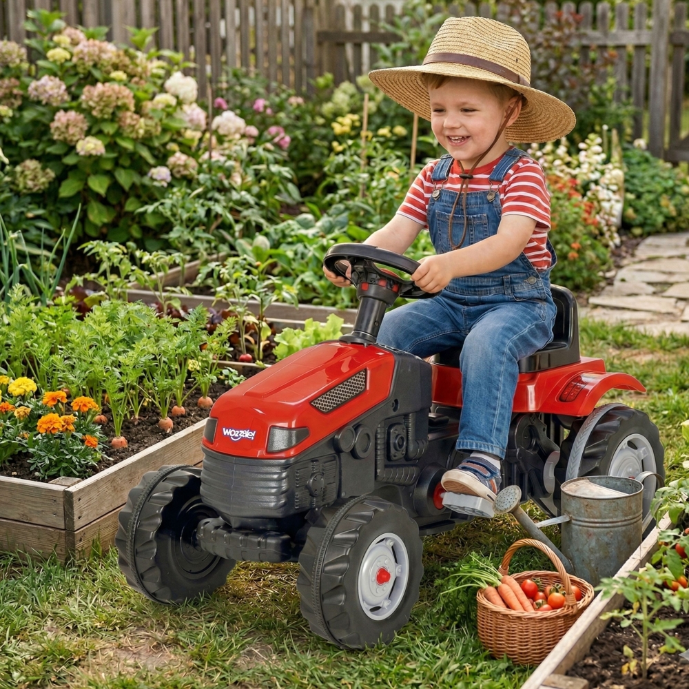 WOOPIE Pedal Tractor Farmer GoTrac Tractor Silent Wheels 