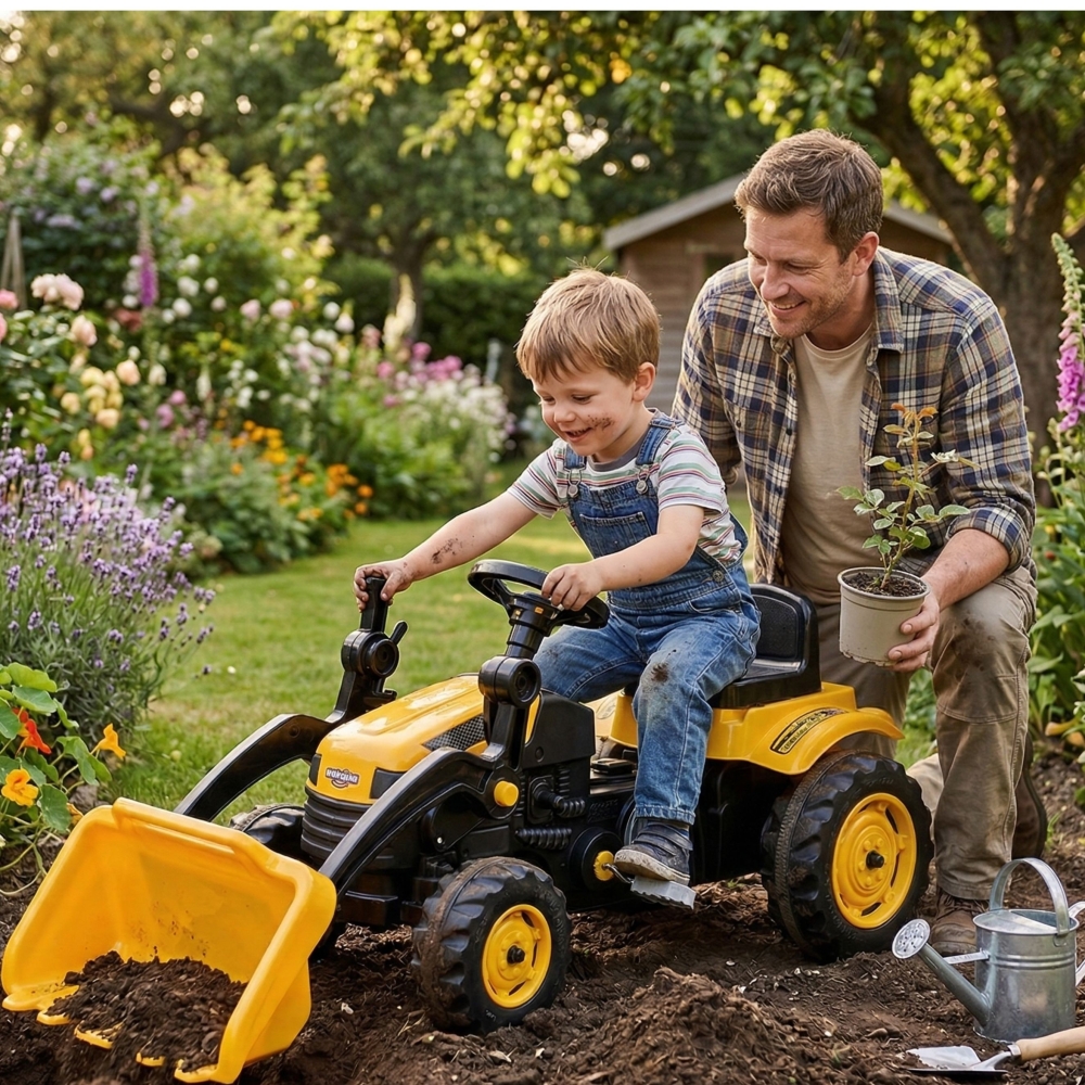 WOOPIE Pedal Tractor Farmer MaxTrac Classic Bucket Dozer 