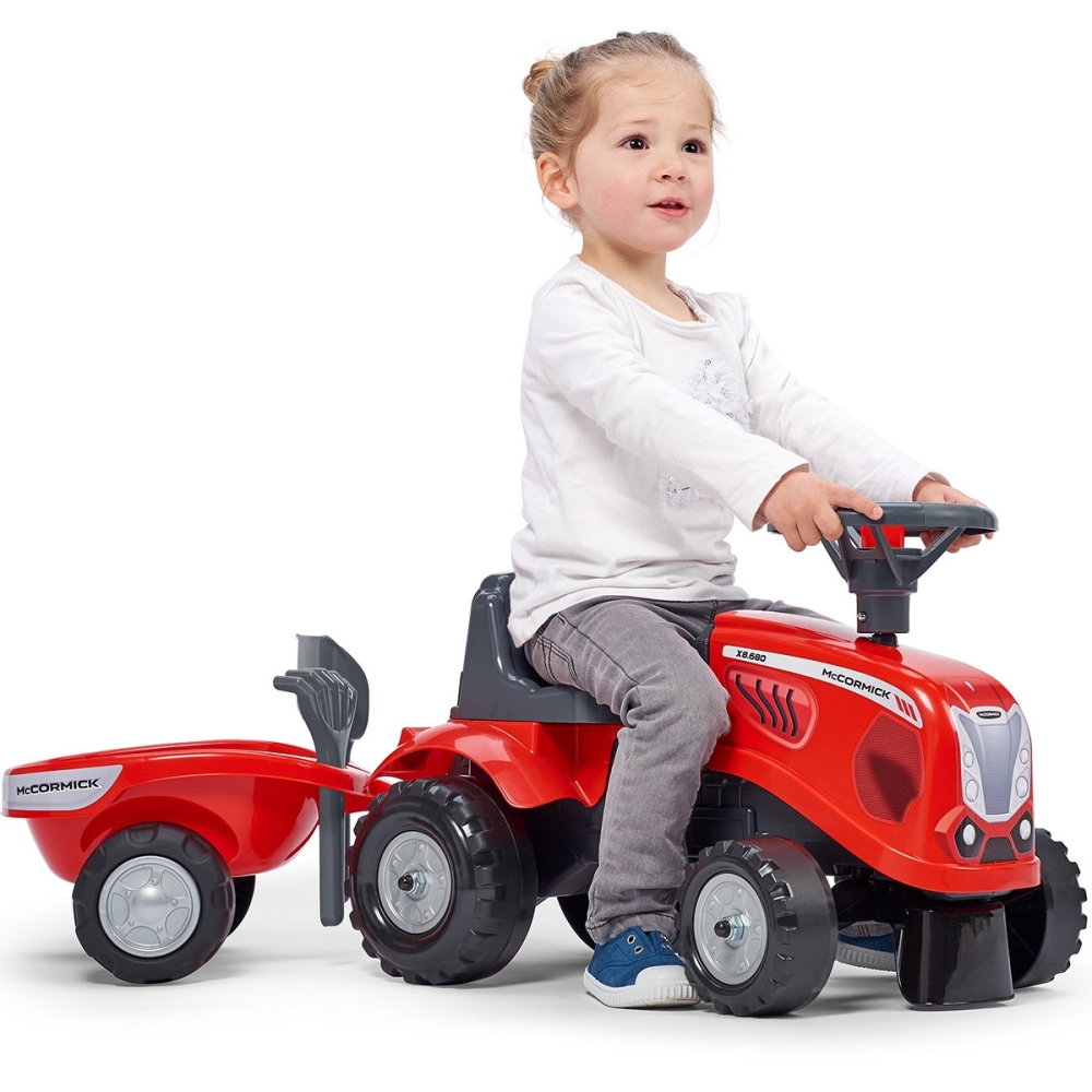 FALK Baby Mac Cormick Red Tractor with Trailer + accessories from 1 year