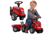 FALK Baby Massey Ferguson Red Tractor with Trailer + Accessories. From 1 year