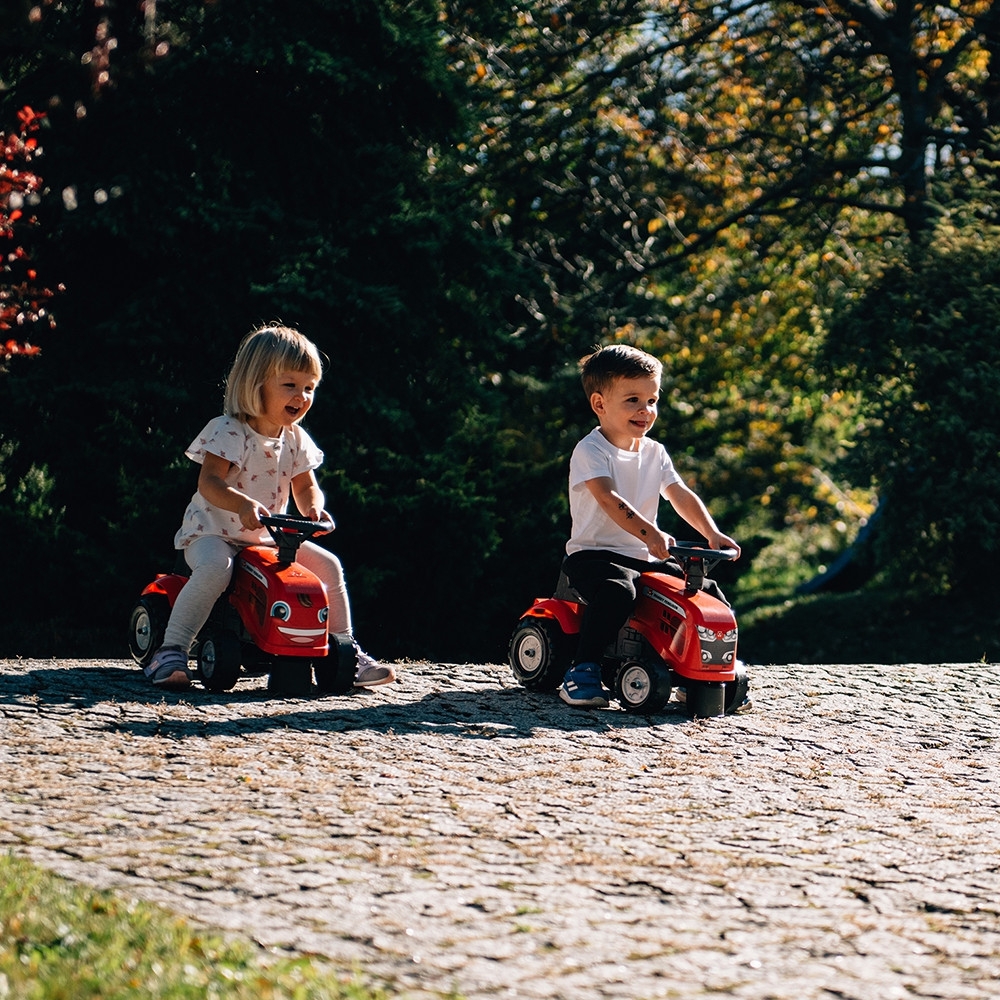 Paspiriamas traktorius su priekaba FALK Baby Massey Ferguson, raudonas + priedai, nuo 1 metų-Judėjimui, Paspiriamosios mašinėlės