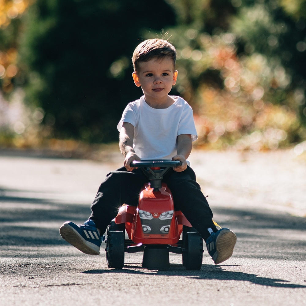 Paspiriamas traktorius su priekaba FALK Baby Massey Ferguson, raudonas + priedai, nuo 1 metų-Judėjimui, Paspiriamosios mašinėlės