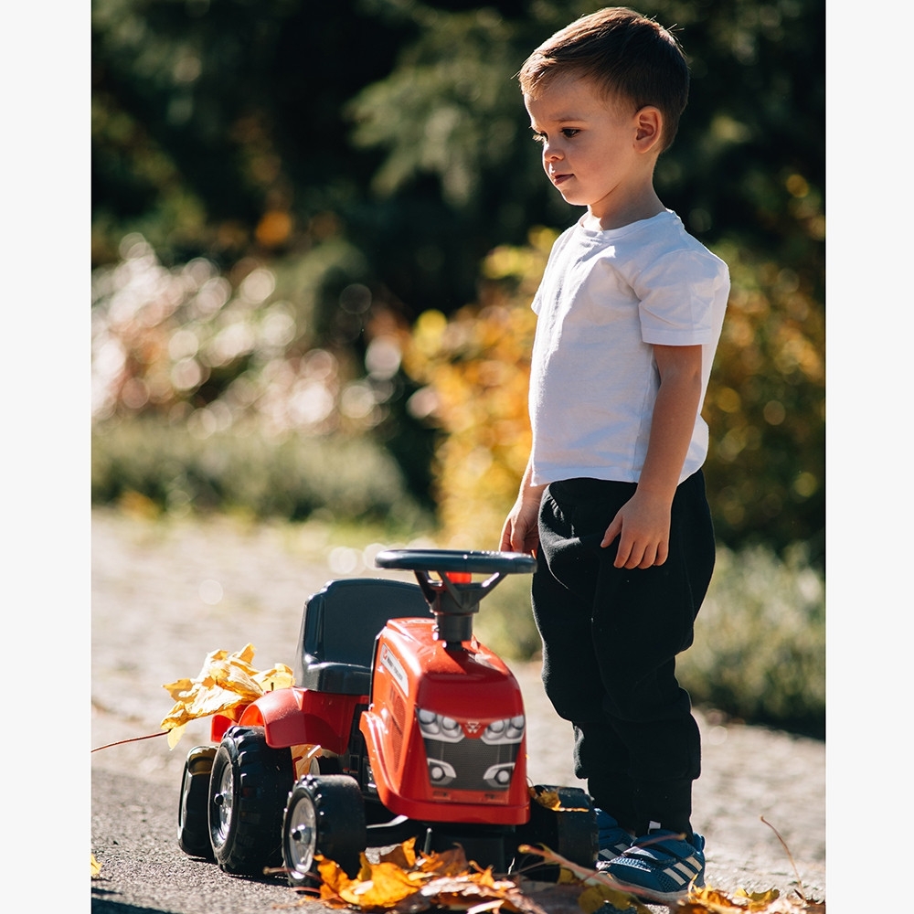 Paspiriamas traktorius su priekaba FALK Baby Massey Ferguson, raudonas + priedai, nuo 1 metų-Judėjimui, Paspiriamosios mašinėlės