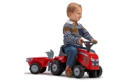 FALK Baby Massey Ferguson Red Tractor with Trailer + Accessories. From 1 year