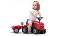 Paspiriamas traktorius su priekaba FALK Baby Massey Ferguson, raudonas + priedai, nuo 1 metų-Judėjimui, Paspiriamosios mašinėlės